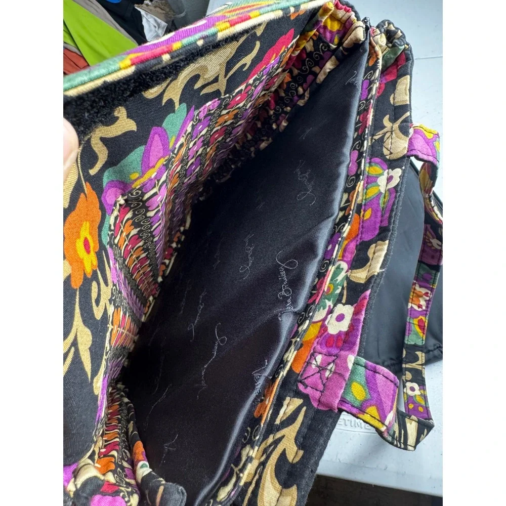 Vera Bradley Provencal Quilted Cotton Laptop Tote Bag Checkpoint Friendly Black‎